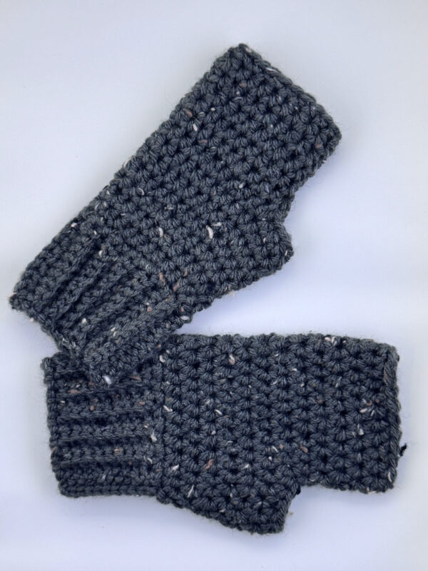 Tweed Gray Fingerless Gloves